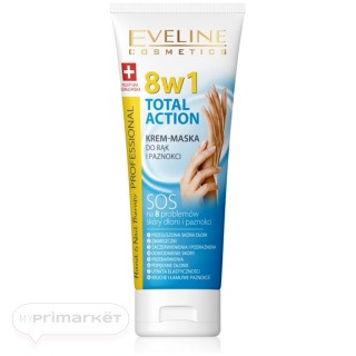 EVELINE Hand-Nail Therapy Professional, hand and nail cream mask 8 in 1 - 75 ml
