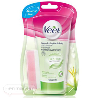 VEET Silk and Fresh Shower depilatory cream for dry skin - 135 ml