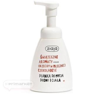Ziaja Christmas flavors Nuts in milk chocolate Hand and body wash foam, 250 ml